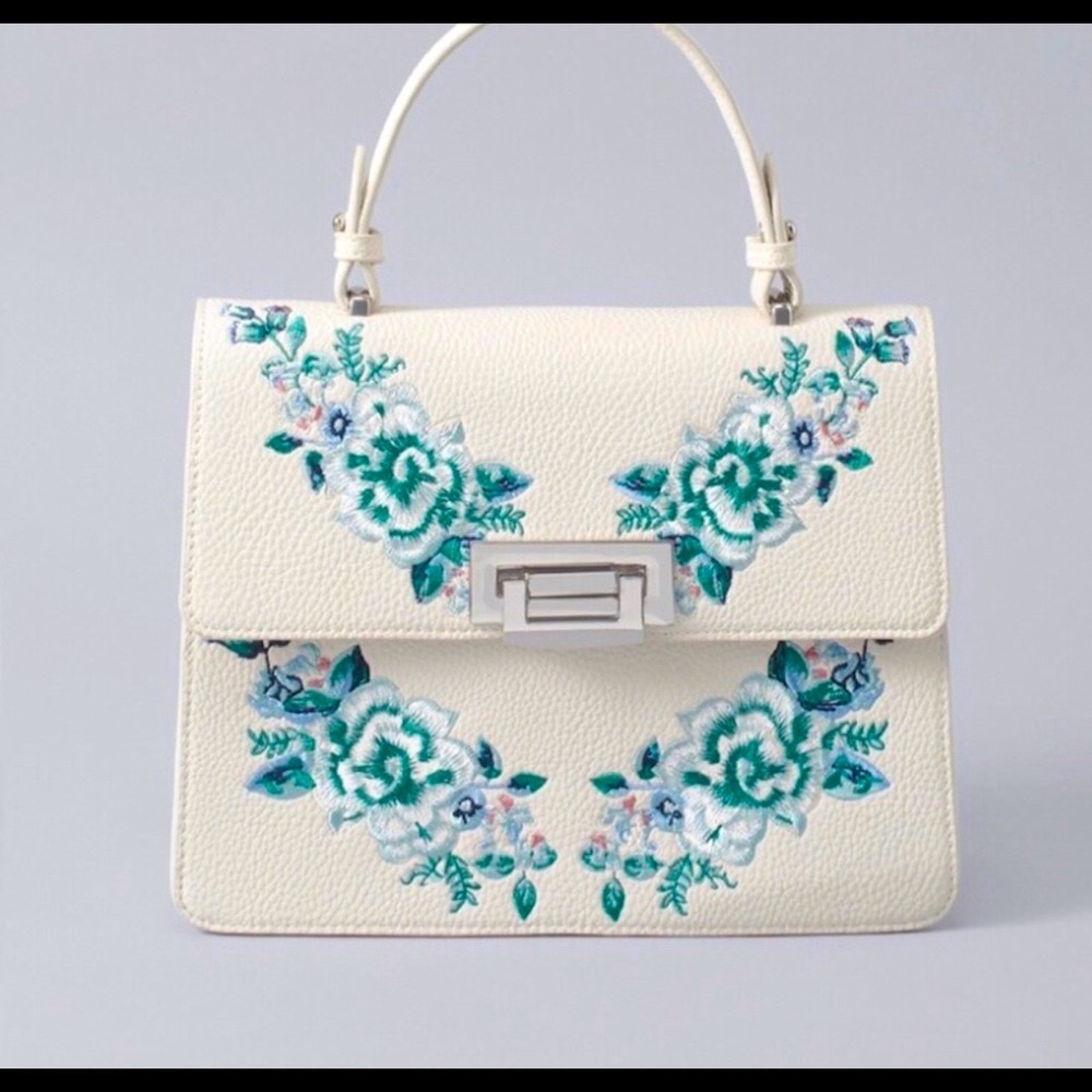 White House Black Market embroidered handbag